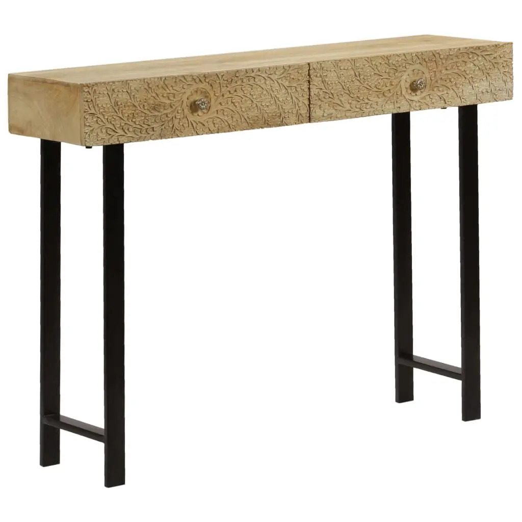 Console Table 40.2 Inches Solid Mango Wood Entryway Table Hallway Sofa Table