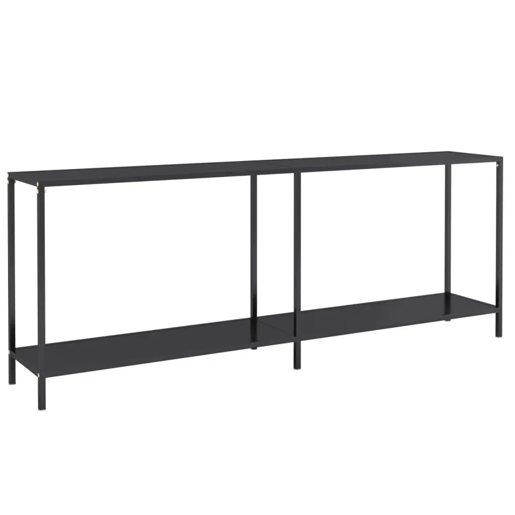 Console Table Black 78.7x13.8x29.7 Inches Tempered Glass Modern Entryway Table