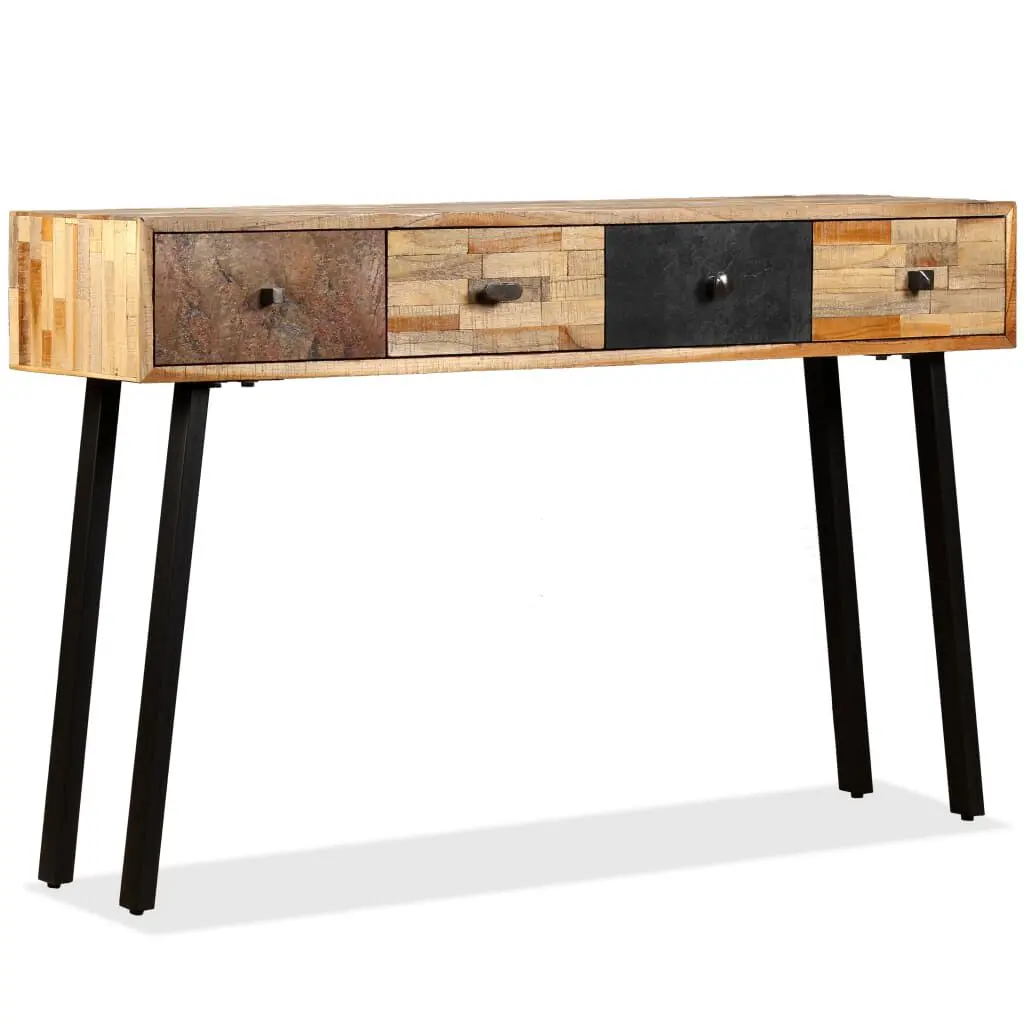 Console Table Solid Reclaimed Teak 47 Inch Long Entryway Table
