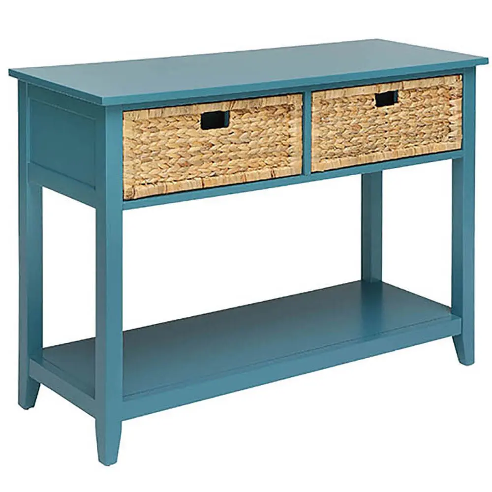 Teal Console Table Bottom Shelf Teal Primary Living Space Drawers furniture max