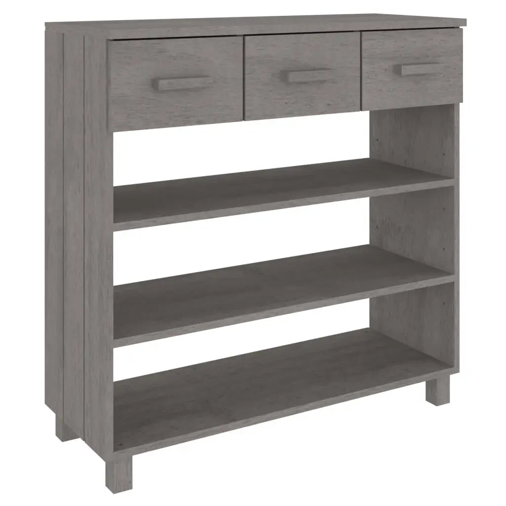 HAMAR Light Gray Solid Wood Pine Console Table 35.4x13.8x35.4 Inches