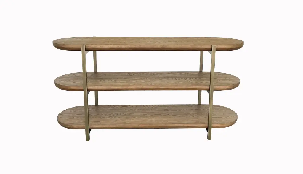 Console Table Latte Light Brown MDF Metal Frame Modern Entryway Table ihomefurnishings