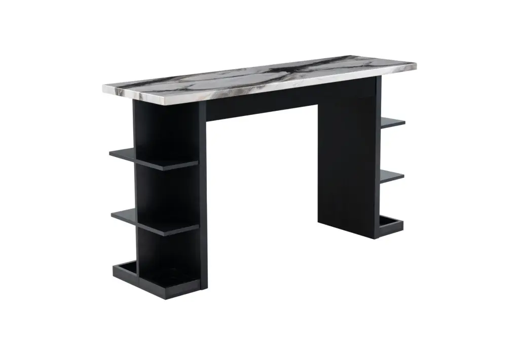 Reggie Black Modern Console Sofa Table Primary Living Space luxe modern furniture