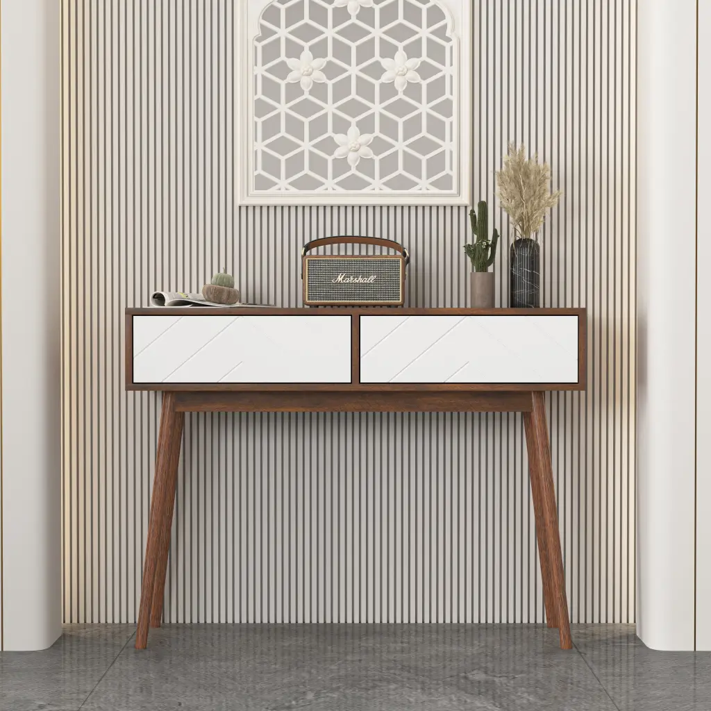 Entryway Table 2 Carved Panel Drawers Console Table Storage newmark