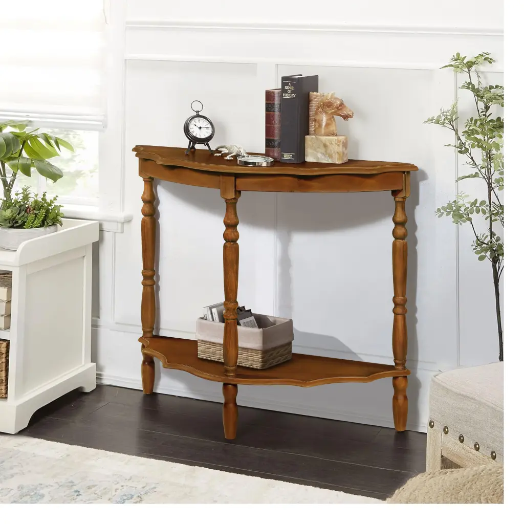 42 Inch Retro Circular Curved Half Moon Console Table Cloud Design power growth furniture