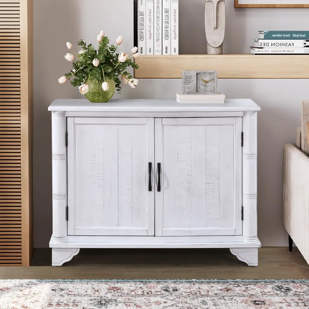 40" Retro Console Table Storage Shelf and Adjustable Height power growth furniture