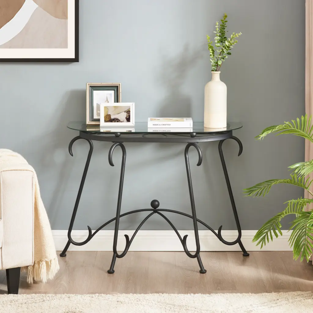 Tempered Crystal Surface Console Table Coffee Table Sturdy Construction rnb