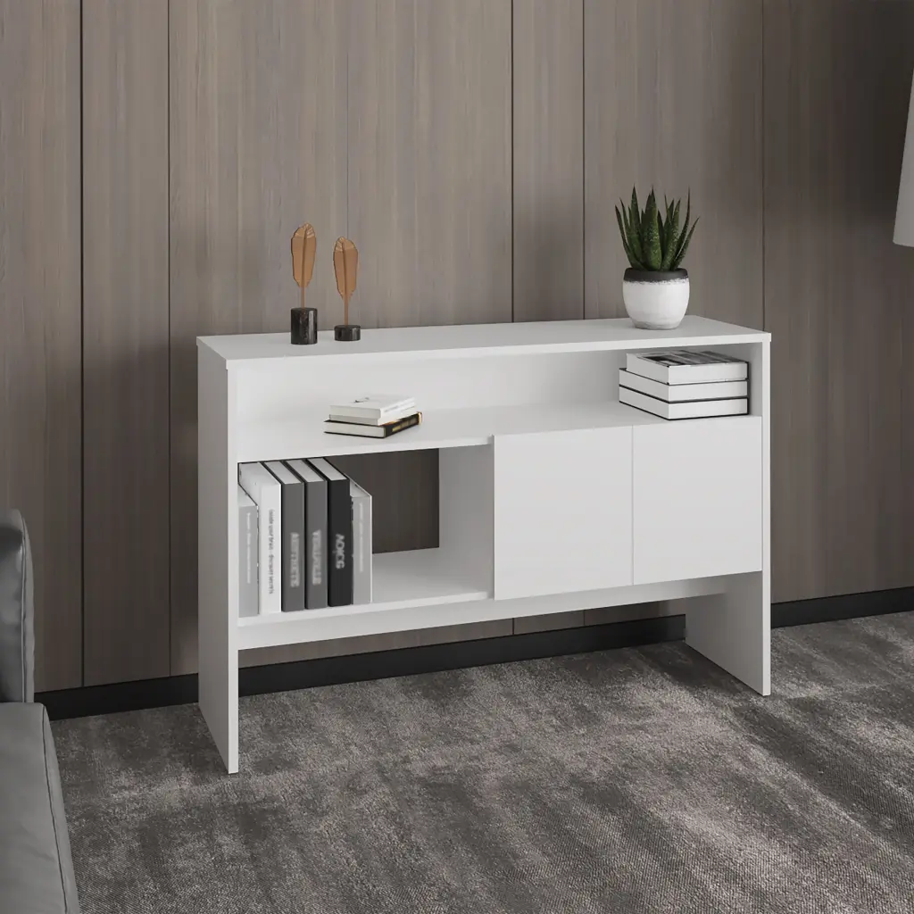 Bellagio 48.7-Inch Wide 2-Tier Narrow Console Table Double Drawers rta mubles colombia