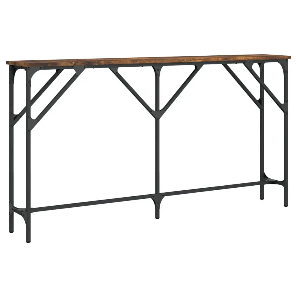 Smoked Oak Console Table 55.1 Inch Engineered Wood Entryway Sofa Table