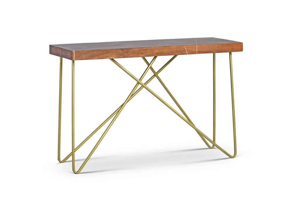 Wchange Brass Inlay Sofa Table Brown Iron steve silver furniture
