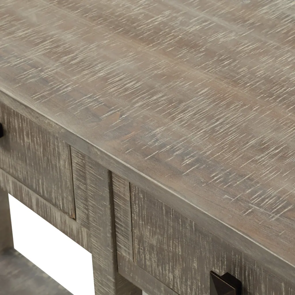 Rustic Entryway Table Console Table Drawers And Storage Distressed Wood Finish trexm
