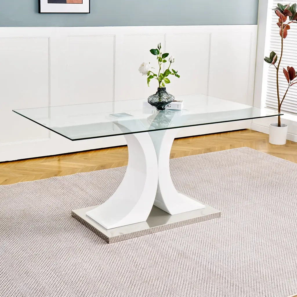 Modern Style Glass Table Elegant Transparent Design Long-lasting Console Table youngmagic