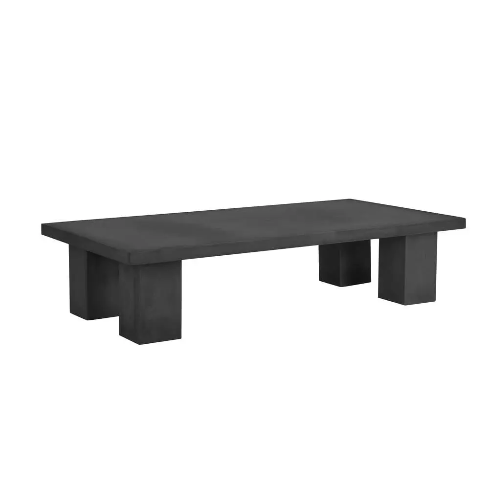 Ella Rectangle Light Gray Concrete Coffee Table Large Size American Home Classic