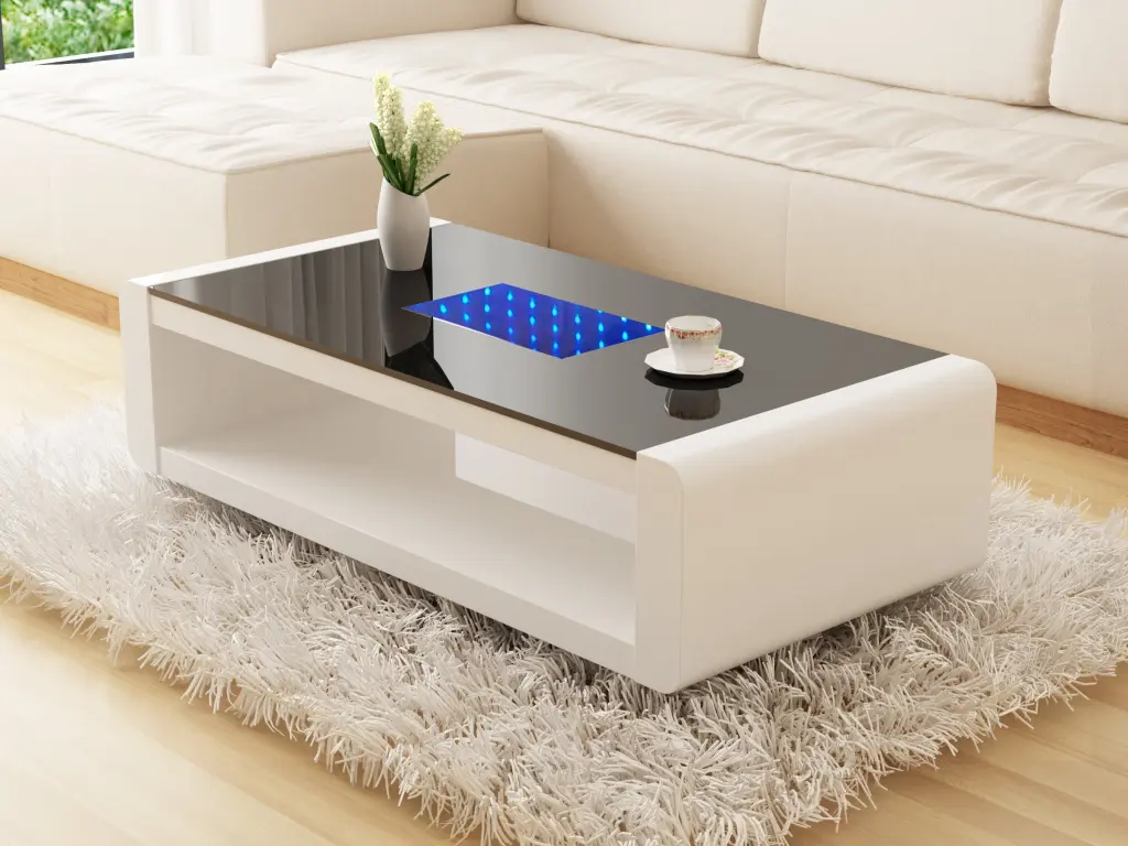 DeeHome Modern Contemporary Chelsea Coffee Table LED Lights Stylish Design