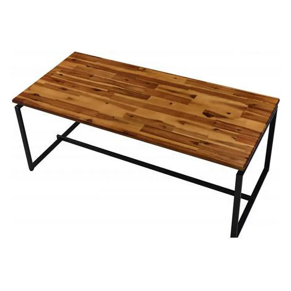 HomeRoots 47 Inch Black Oak PVC Veneer Rectangle Coffee Table