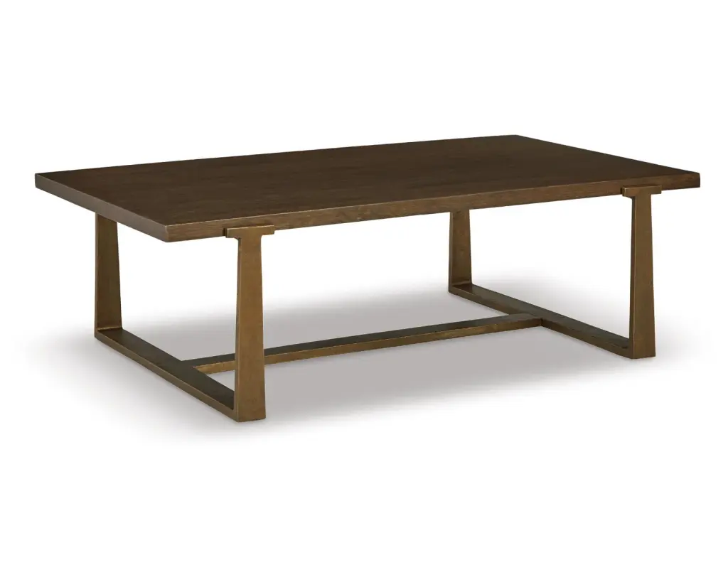 Ashley Balintmore Contemporary Coffee Table Brown Gold Finish Signature Design by Ashley