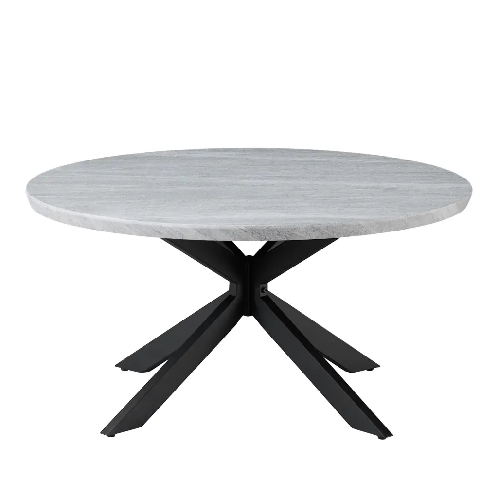 Steve Silver Keyla Contemporary 36 Round Faux Marble Coffee Table Gray Steve Silver Co.