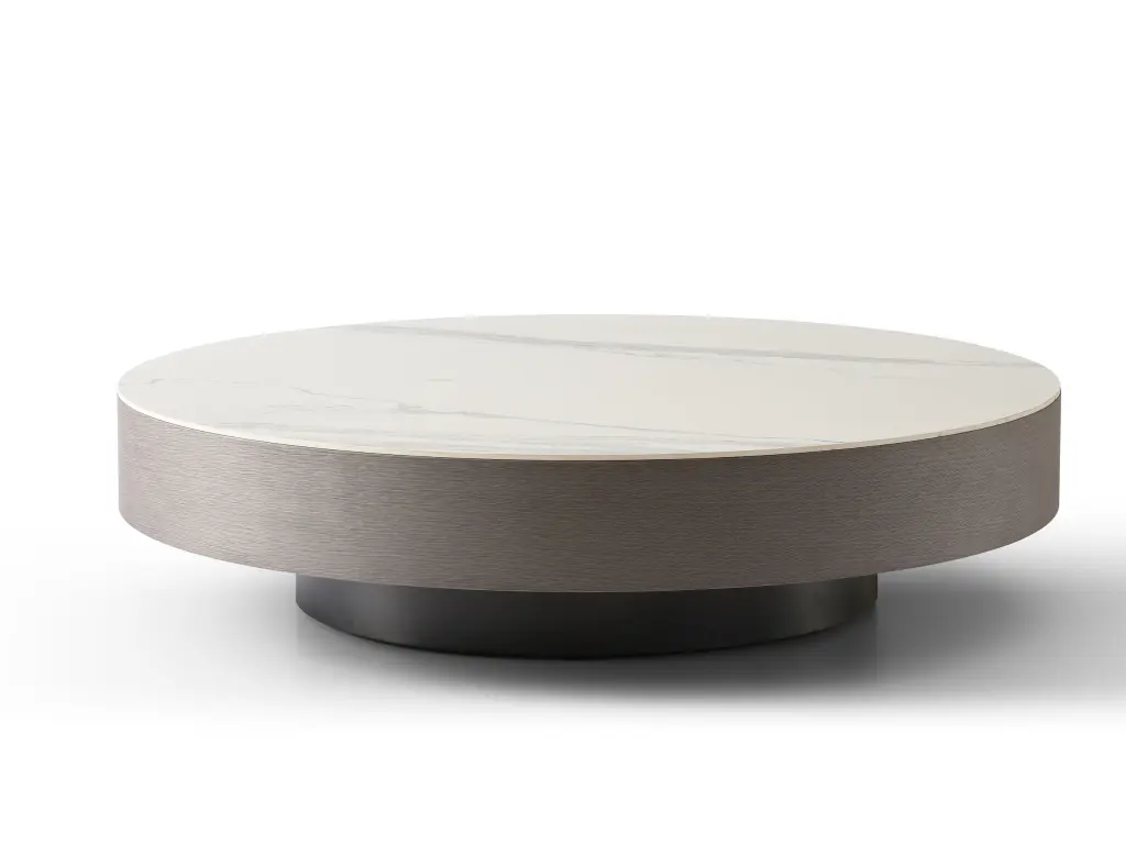 Cory Coffee Table White Ceramic Top and Grey Oak Veneer Frame Whiteline Modern Living