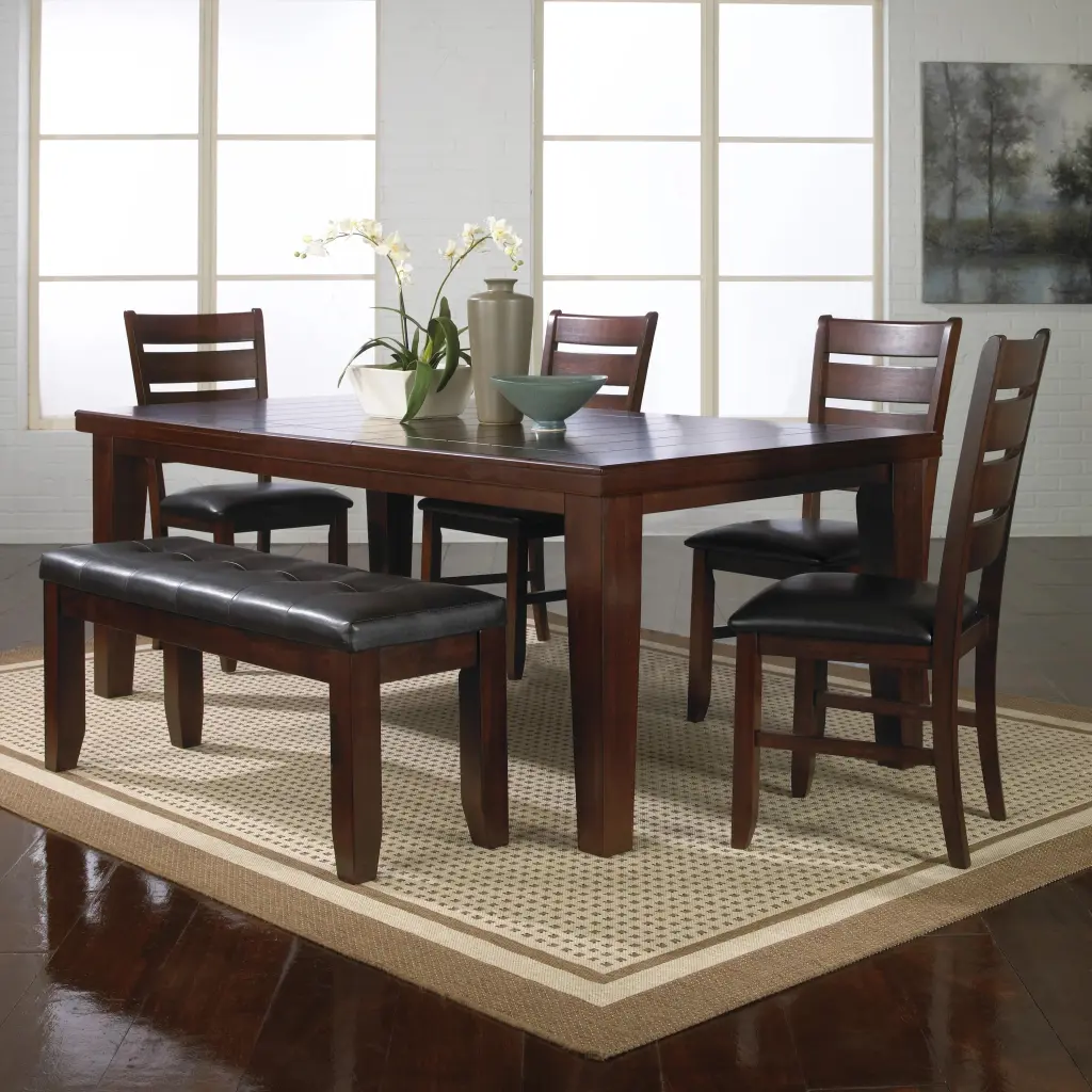Contemporary 6Pc Dining Set 18 Inch Extendable Leaf Table Hide Look kanepe