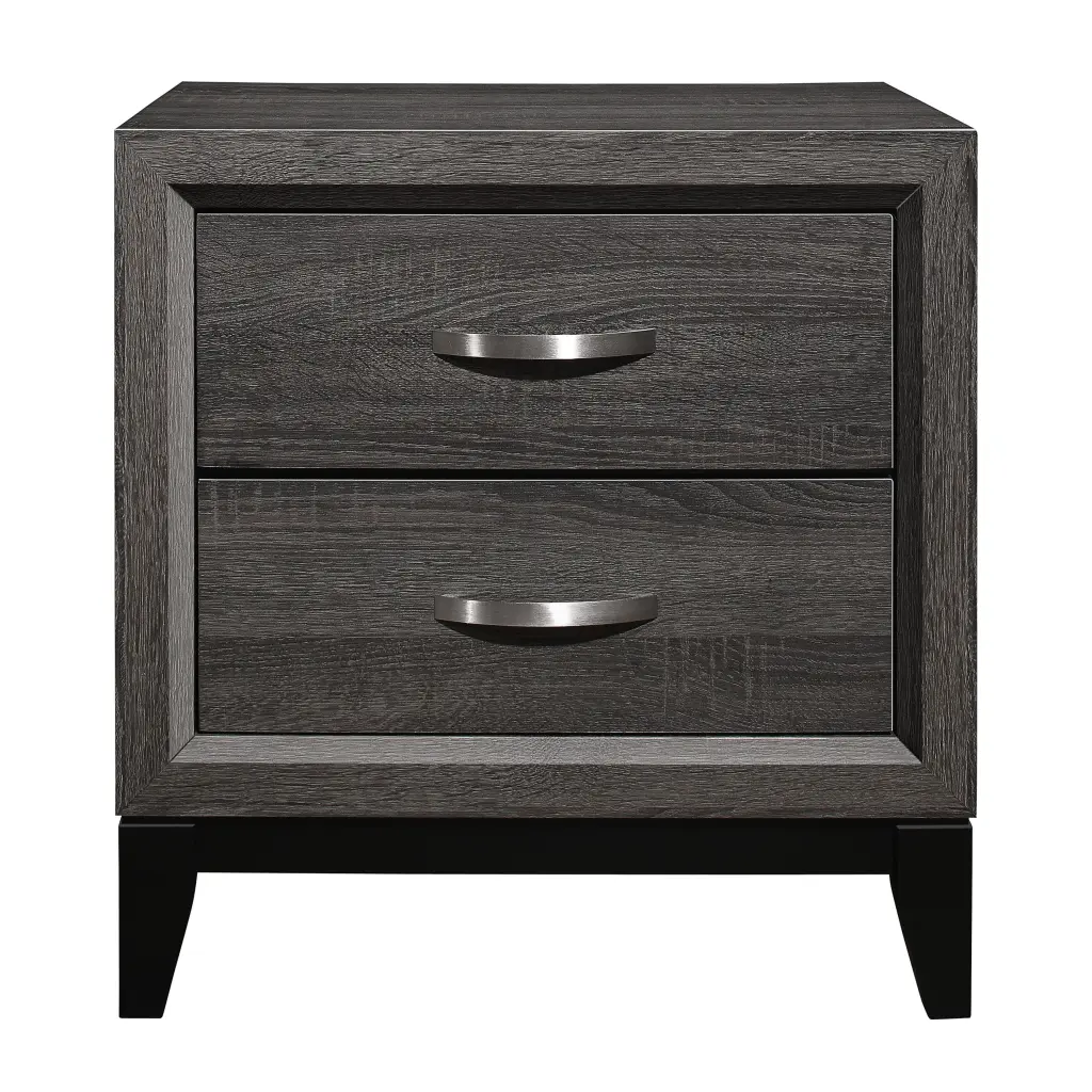 Contemporary Styling Gray Finish 1Pc Nightstand Dovetail Drawers Unique Design kanepe