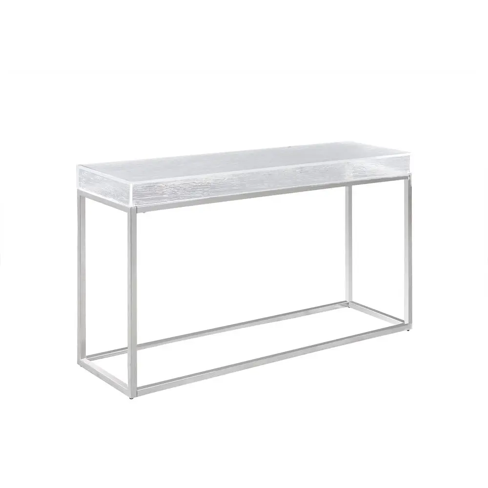 Chintaly Contemporary Sofa Table Acrylic Top Stainless Steel Frame Chintaly Imports