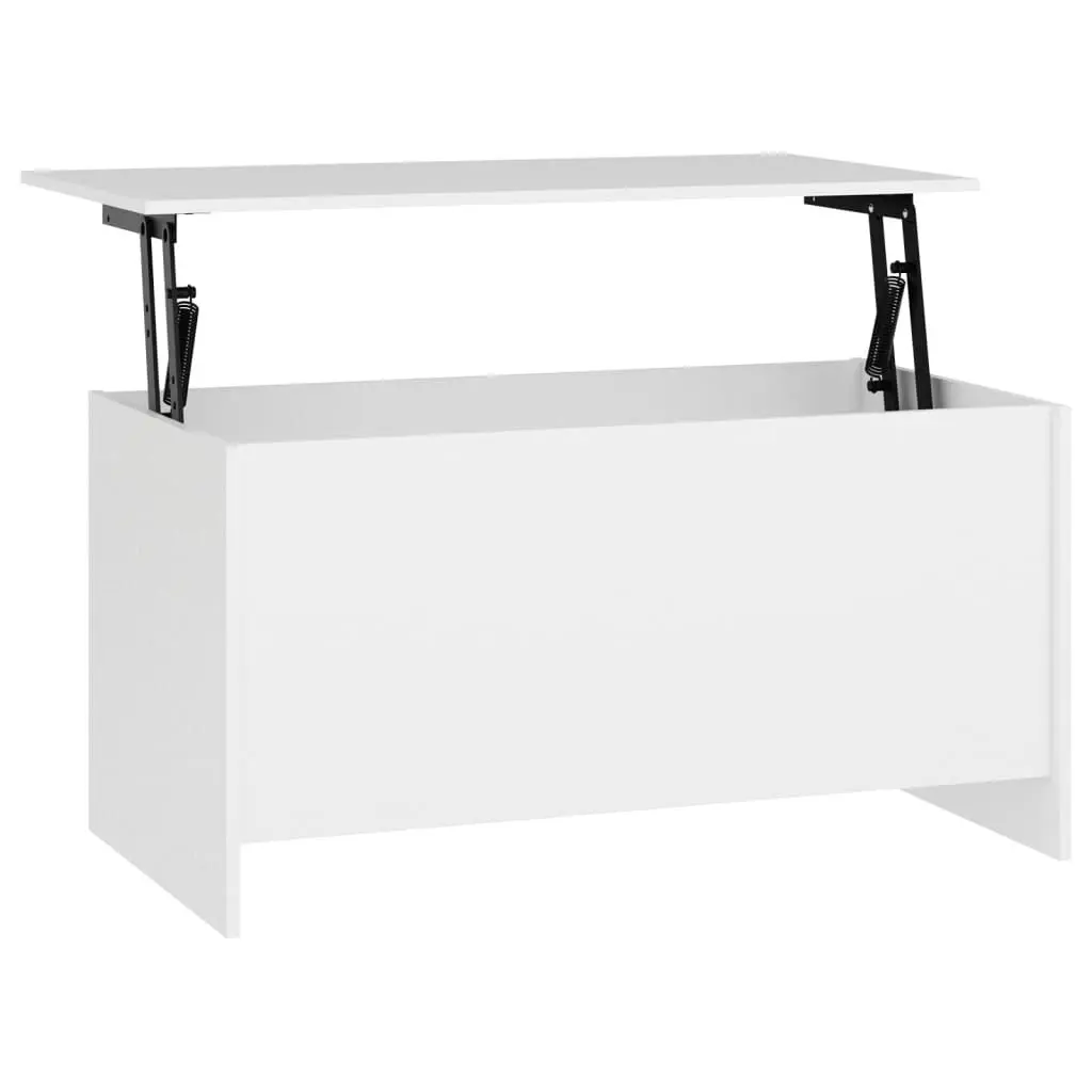 White Coffee Table 40.2x21.9x20.7 Inches Engineered Wood Modern