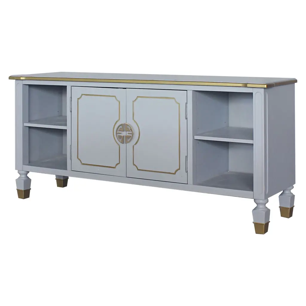 ACME House Marchese TV Stand Pearl Gray Finish Modern Living Room Furniture Acme Furniture
