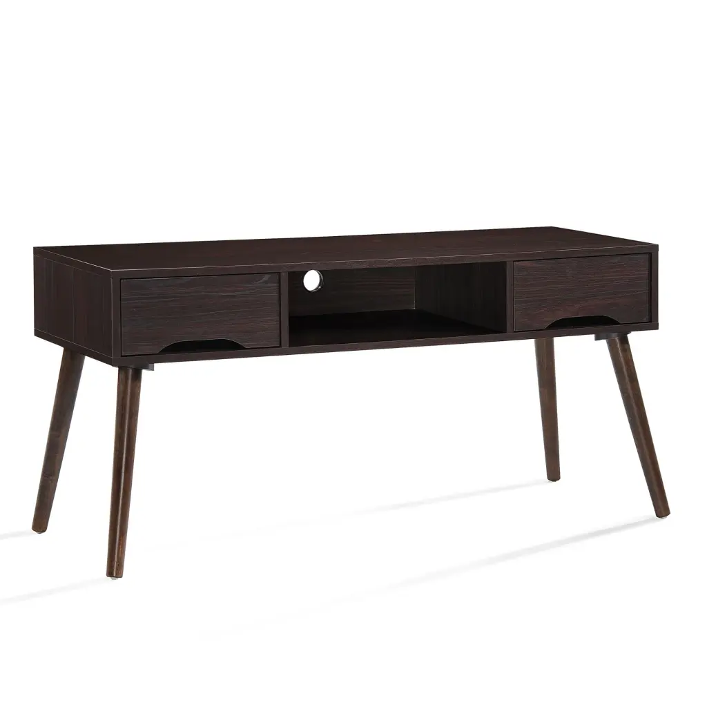 47.25 Inch Walnut Brown Contemporary TV Console Stand Living Room Contemporary Home Living
