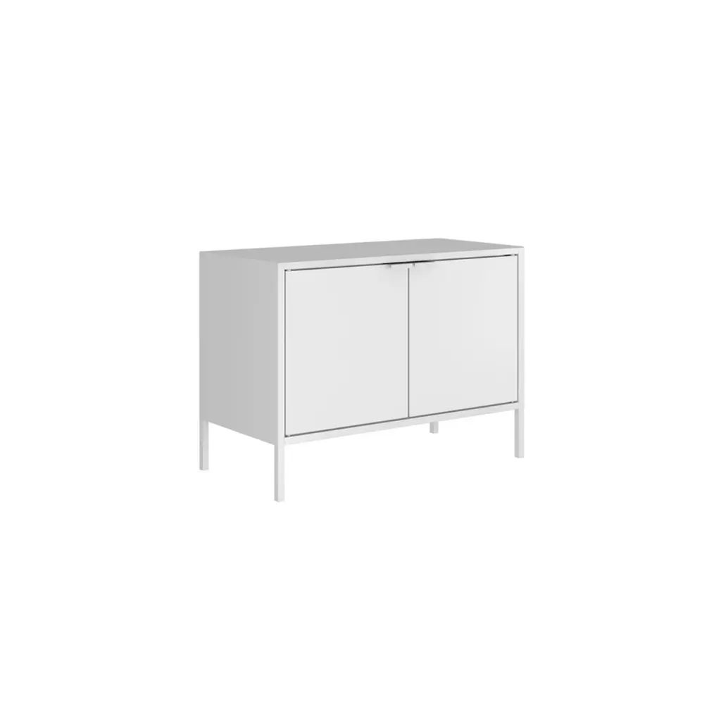 Smart Low 27.55 Inch Wide TV Stand Cabinet White Modern Design Manhattan Comfort