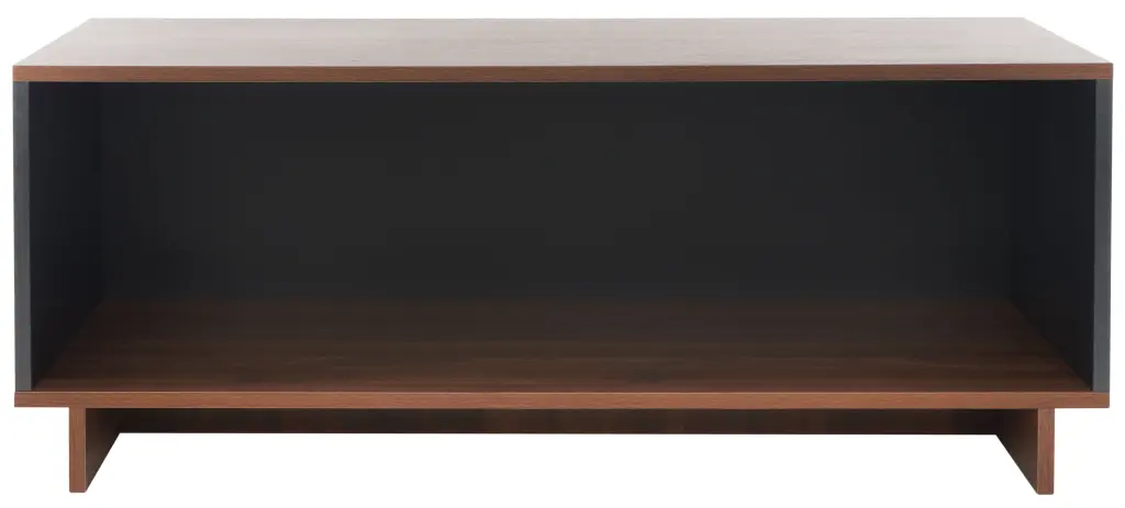 SAFAVIEH Merrick Contemporary Walnut Black Media Stand 39.4W x 18.9D x 15.7H