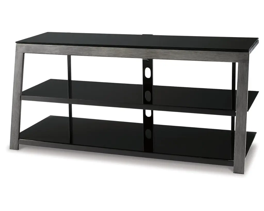 Signature Design Ashley Contemporary Rollynx 48 Inch Black TV Stand