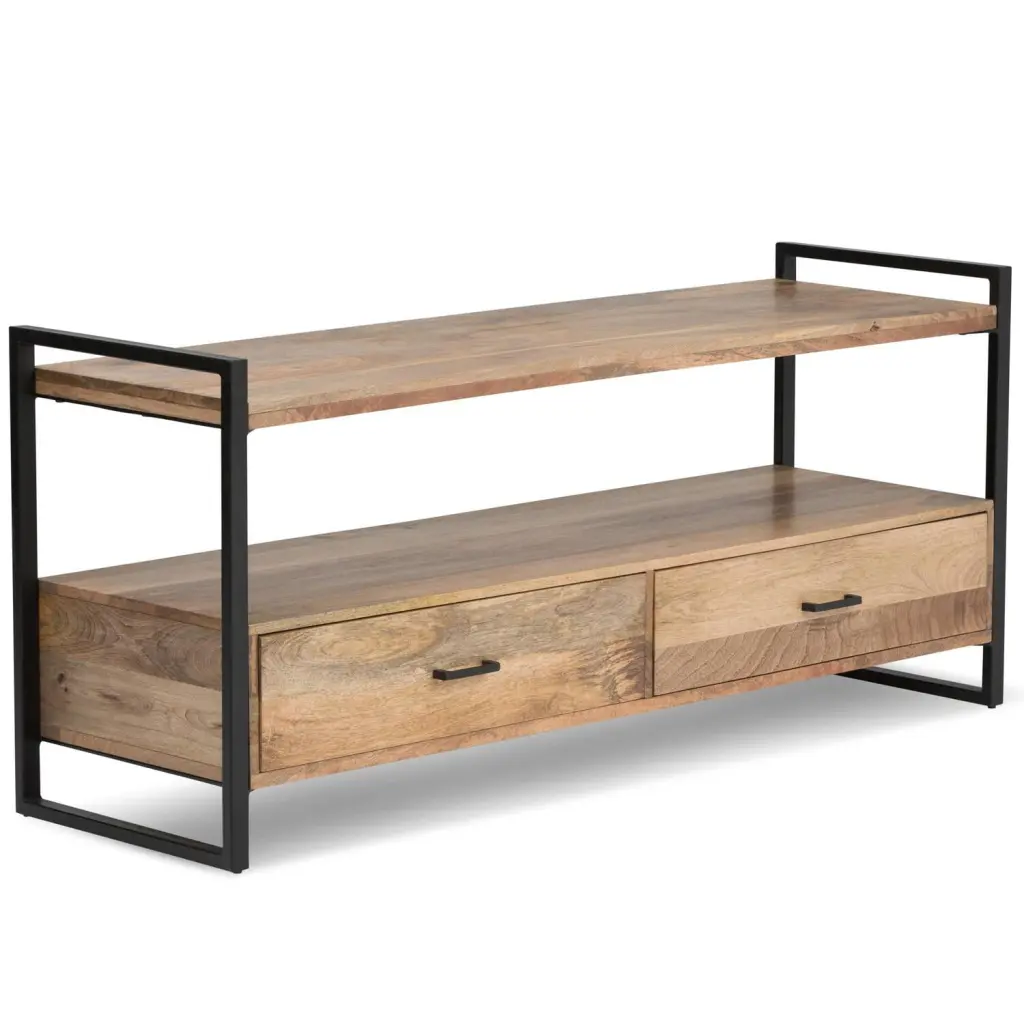 Simpli Home Riverside TV Media Stand Modern Living Room Entertainment Center
