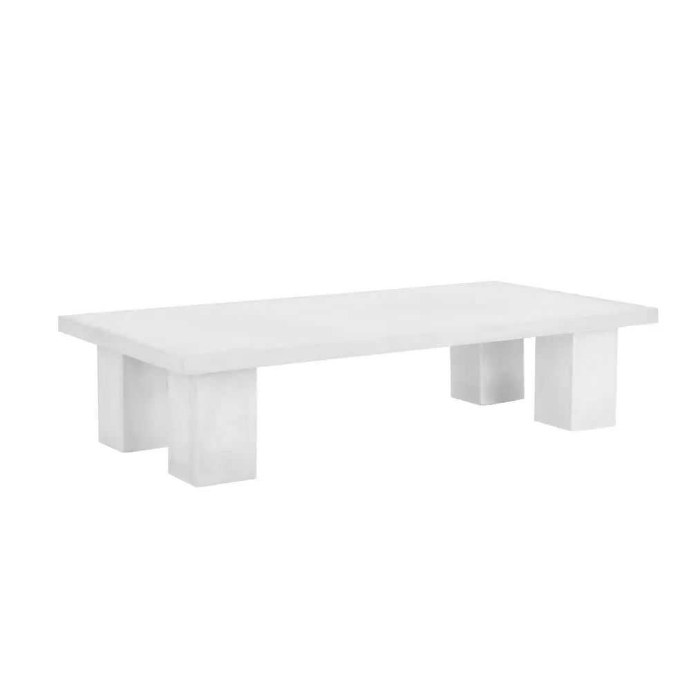 Ella Rectangle Coffee Table Medium Size Light Gray Concrete Top Contemporary Living Room Table American Home Classic