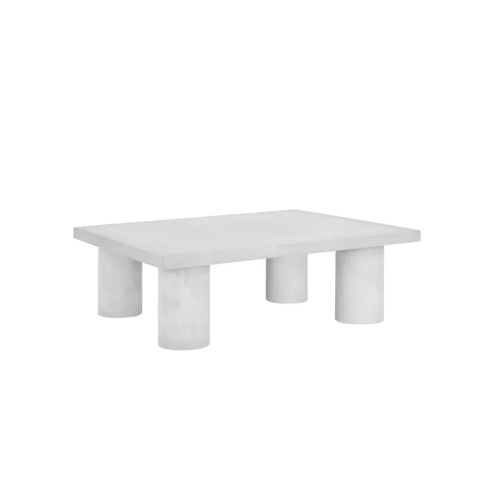 Nat Rectangle Coffee Table Large Size Black Concrete Top Modern Living Room Table American Home Classic