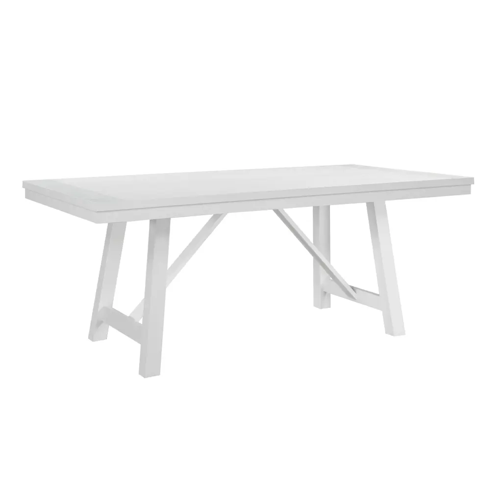 Contemporary White Finish Wooden Dining Table Kitchen kanepe