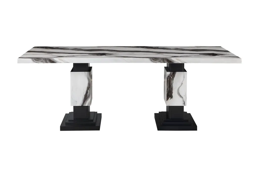 Stacey Zebra White Black Dining Table Multicolor Seats 6, Unique Dining Room Furniture luxe modern furniture