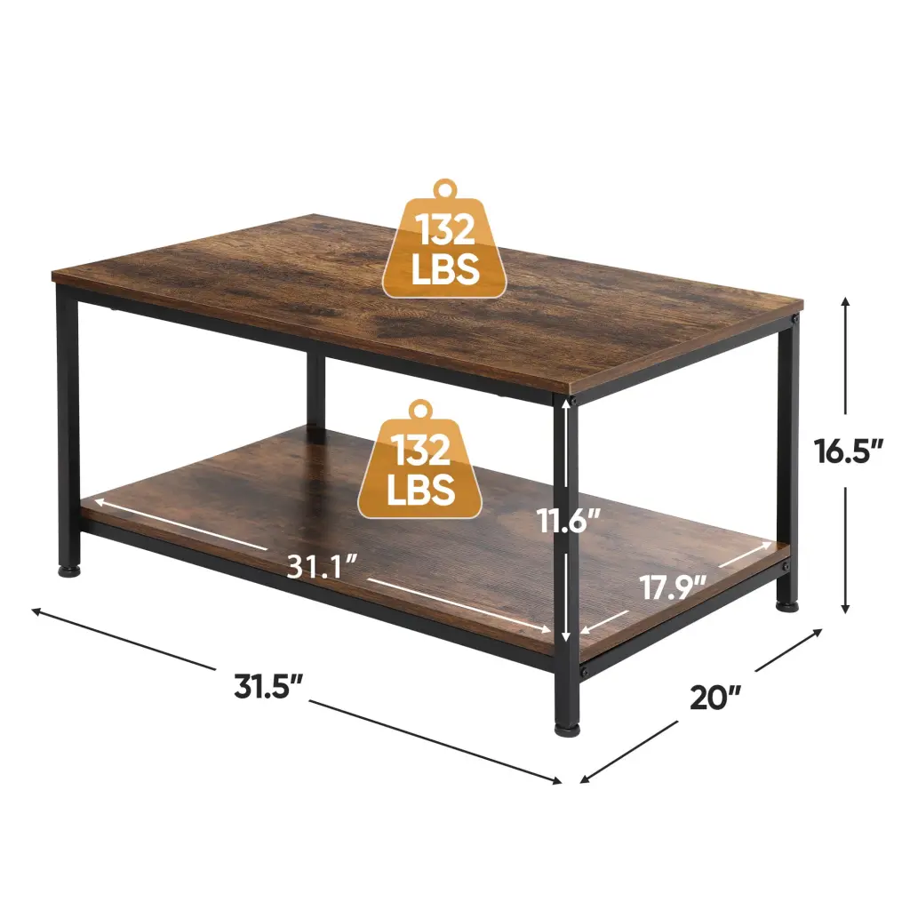 ZenStyle Metal Frame MDF Coffee Table Home Tea Table Side End Table Brown