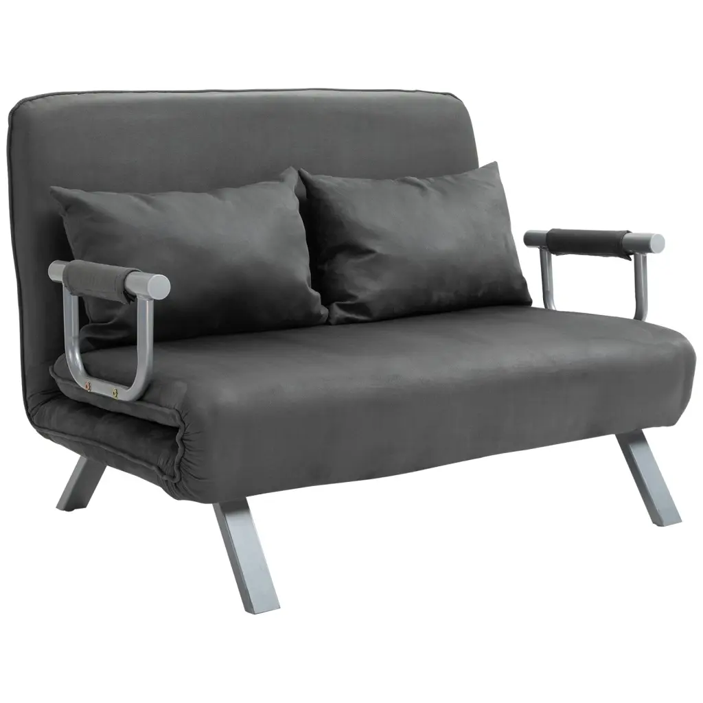 Homcom Convertible Sofa Bed Sleeper Chair 5 Position Adjustable Backrest aosom business