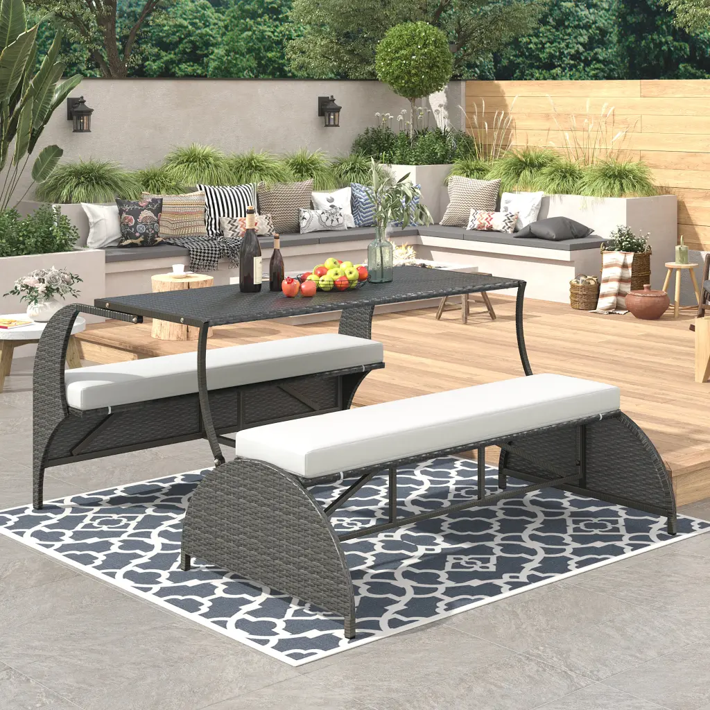 Multi-Functional Outdoor Seat Converts to Four Seats and Table Patio u_style