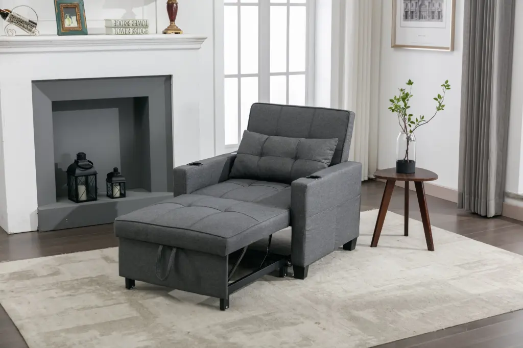 Futon Chair Bed Convertible 3 1 Pull Out Sleeper Chair Beds Small Spaces rnb