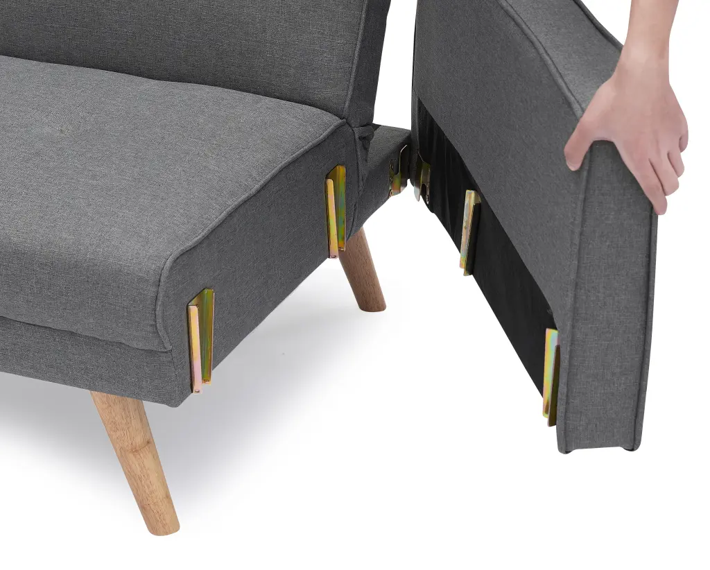 Variable Bed Sofa Living Room Folding Sofa Gray Foam Cotton 4 Seat Convertible Sofa fan chen furniture
