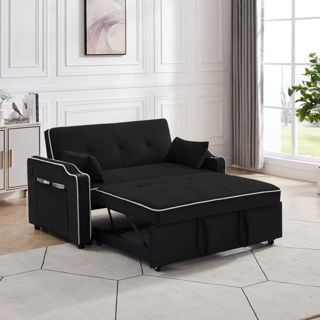 3 1 Convertible Sofa Chair Bed Customizable Backrest Small Spaces fj furniture