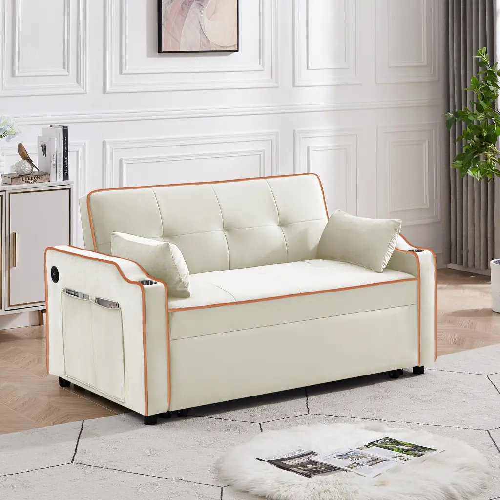 Sofa Bed 3 1 Convertible Sofa Chair Bed Adjustable Backrest Multi-Functional fj furniture
