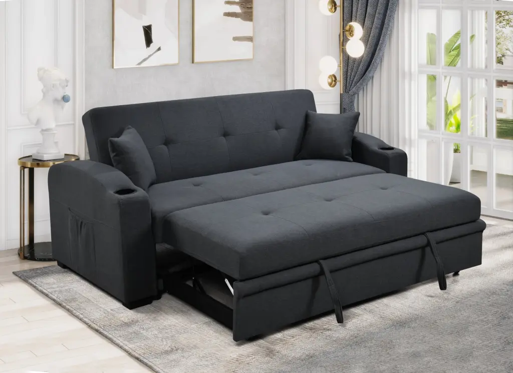 75 Inch 3 1 Convertible Modern Sofa Pull Out Bed happy home