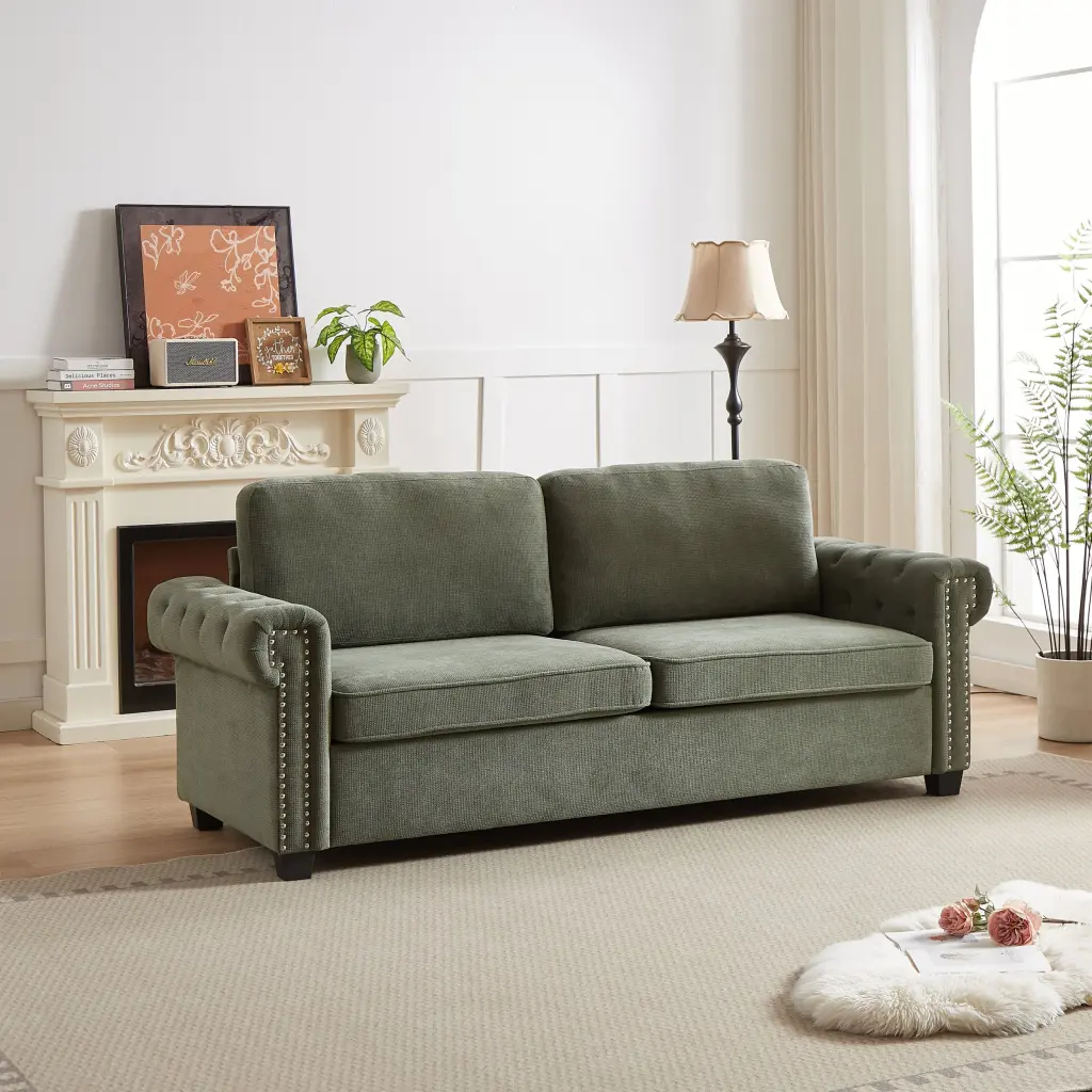 FX 83.8 Inch Convertible Sleeper Sofa Bed 2 1 Pullout Sofa Polyester fx furniture