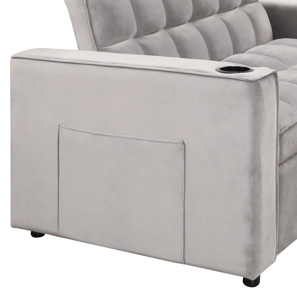 58 Inch 4 1 Multi Practical Sofa Bed Cup Holder and USB Port oris fur.