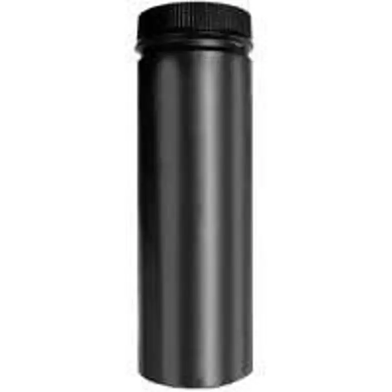 Selkirk DSP8P36-1 Stove Pipe, 8 ID x 8-1/2 OD Dia, 36 L, Aluminized Steel/Stainless Steel, Ebony