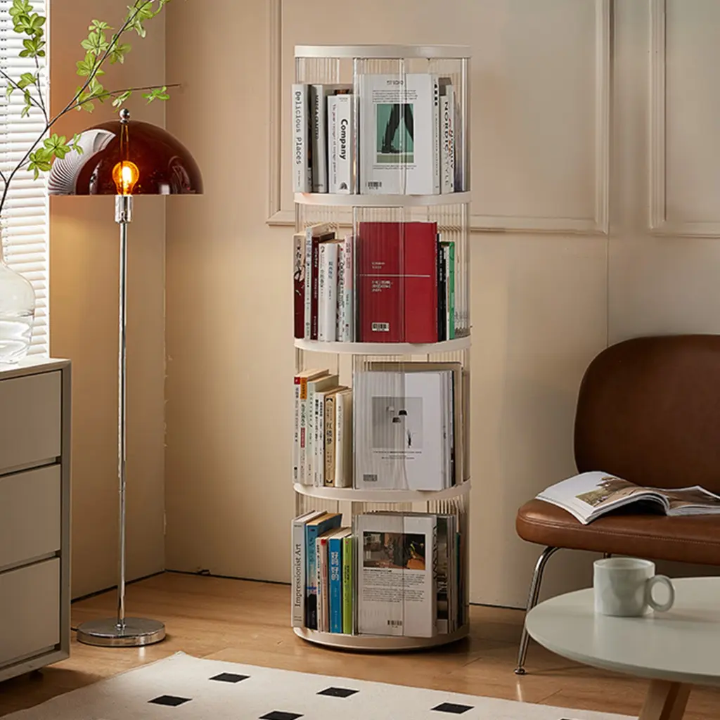 360 Rotating Corner Bookcase Small Footprint Publicationshelf leavader