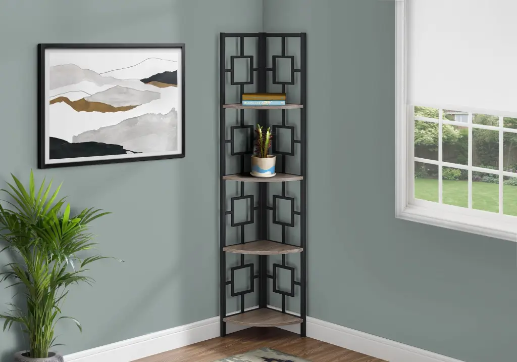 62 Inch Corner Bookshelf 4 Tier Bookcase Etagere Office Bedroom Living Room 8th street living