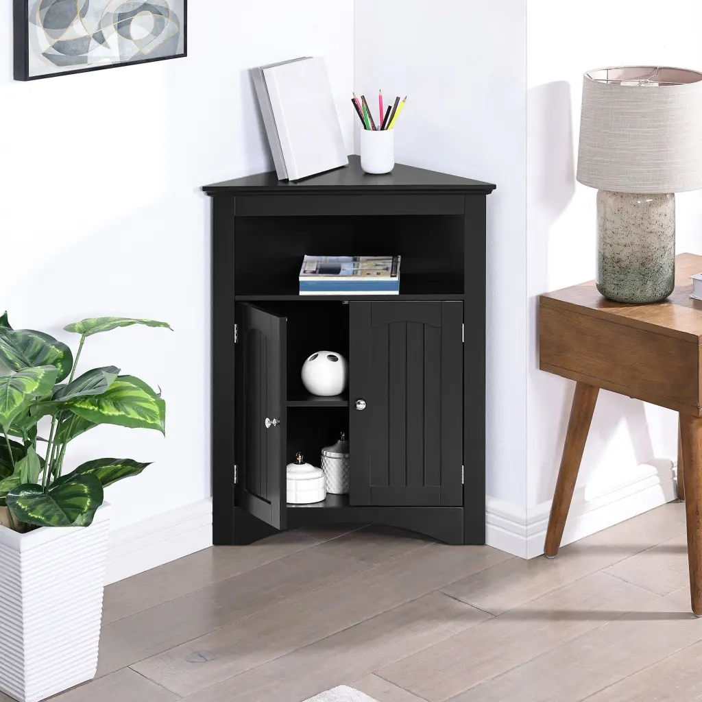 Corner Cabinet Sideboard Bathroom Floor Storage Doors rnb